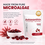 Orvelia Astaxanthin softgel bottle side label with supplement facts