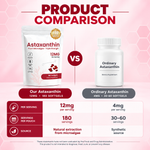 Orvelia Astaxanthin bottle with Haematococcus pluvialis ingredient sourcing graphic